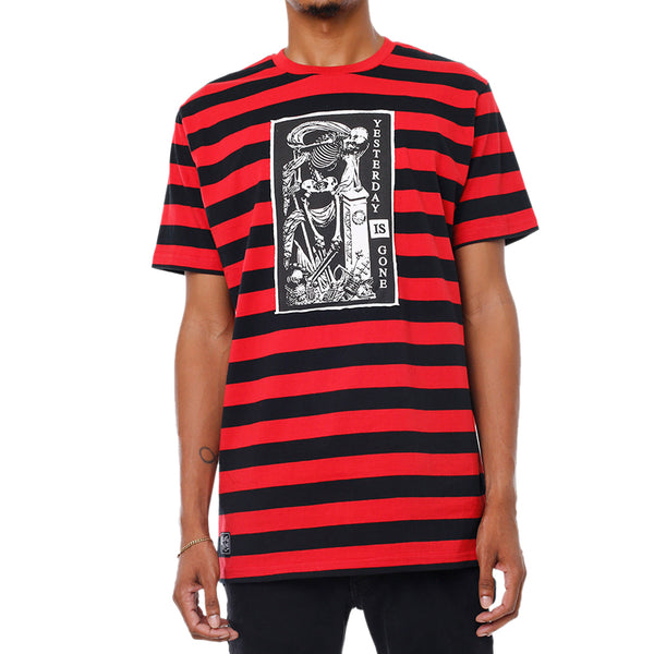 red and black striped t shirt