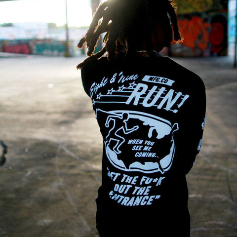 Run L/S T Shirt Black | 8&9 Clothing Co.