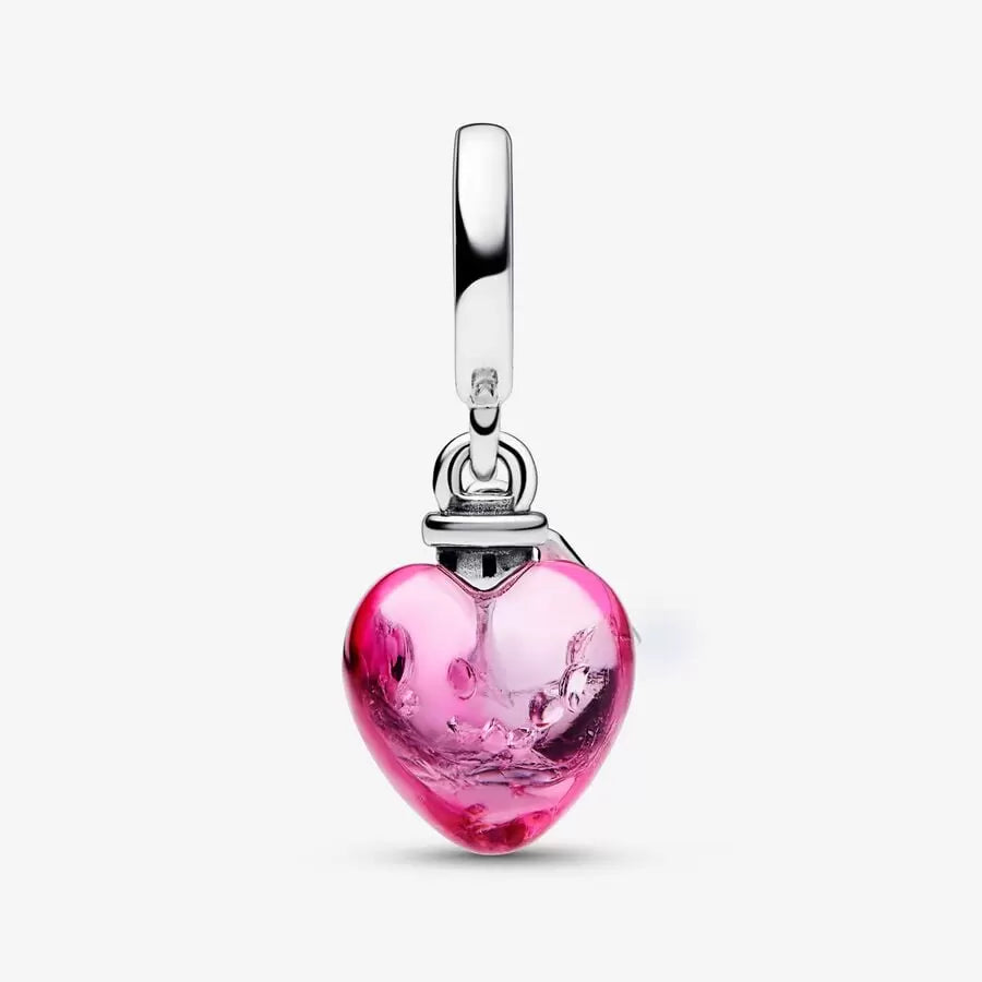 Pandora Frosted Red Murano Glass & Hearts Charm – Prouds Fiji
