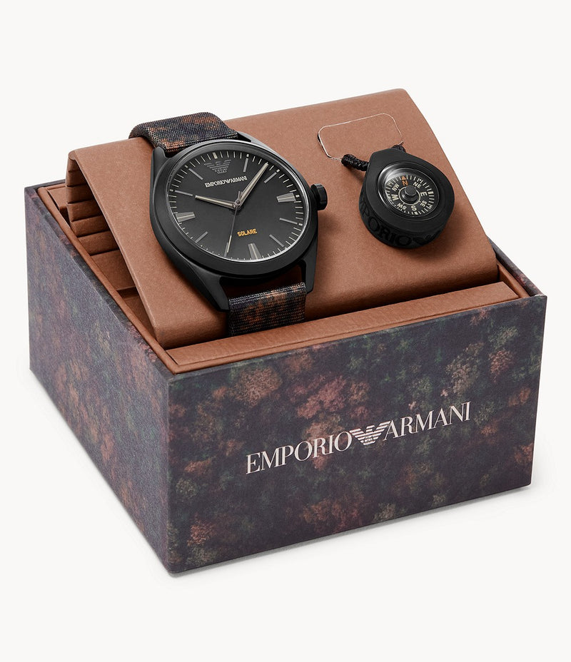 Emporio Armani Solar-Powered multicolour RPET strap Watch and Necklace –  Prouds Fiji