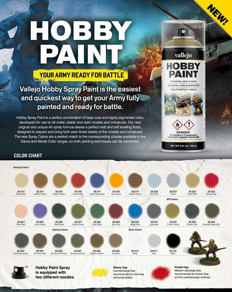 Vallejo Hobby Paint Grey (28011) Plastic Model Kit Paint Aerosol