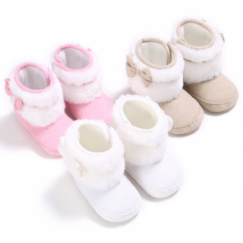 Newborn Baby Boy Girl Boots Crib Shoes Bow Prewalkers Cutewishlist