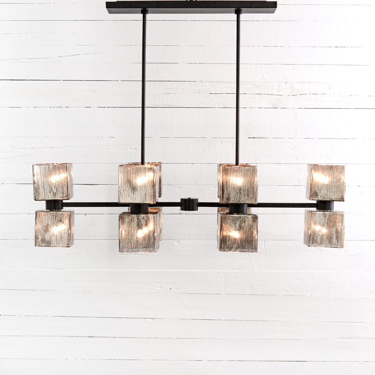 linear iron chandelier