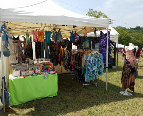 My booth/tent at a Festival