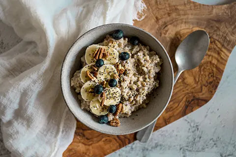 A Chai-Spiced Oatmeal with Berries and Nuts