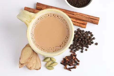 A Chai-Tea Latte with the ingredients in the recipe