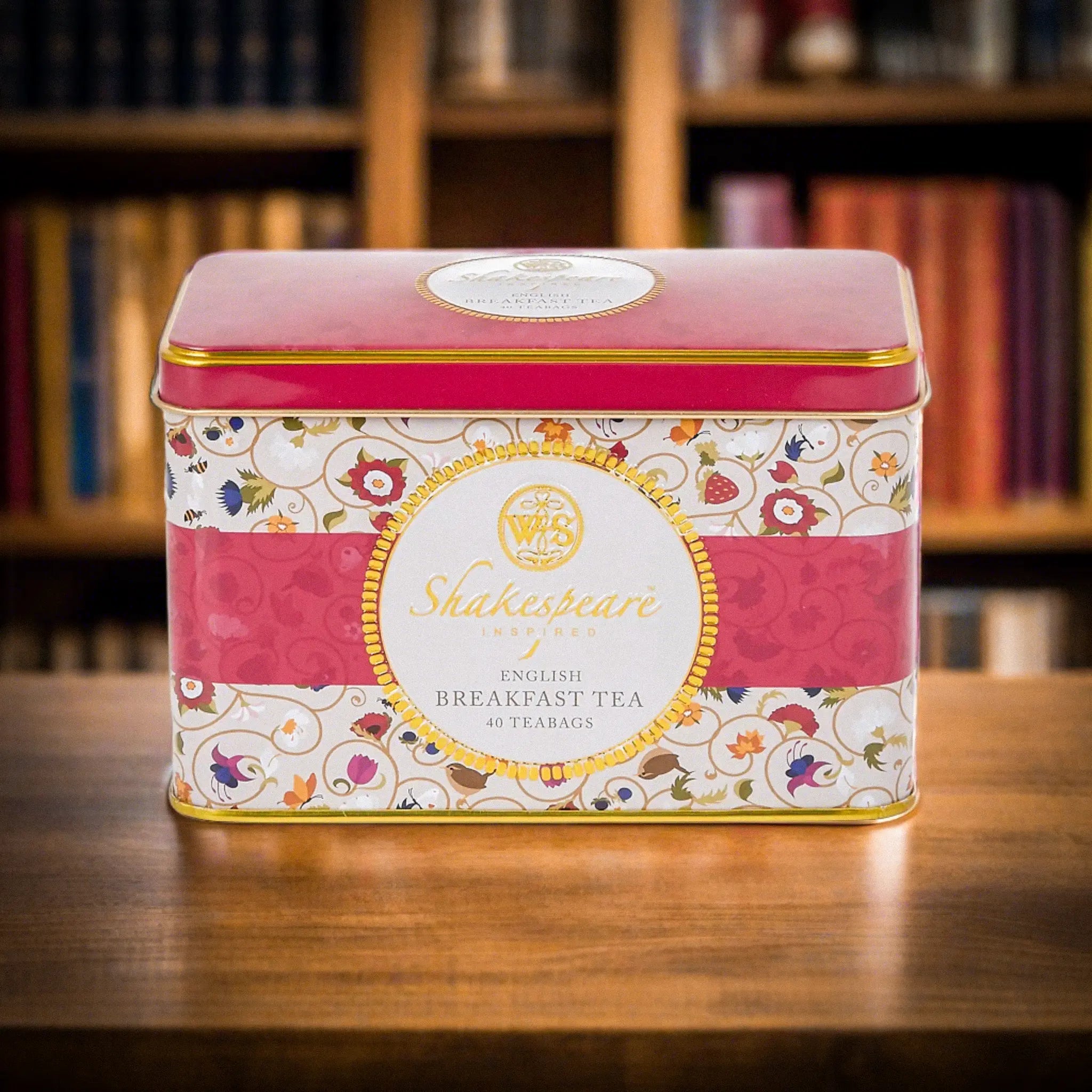 Shakespeare Birthplace Trust Tea Caddy With 40 Breakfast Teabags