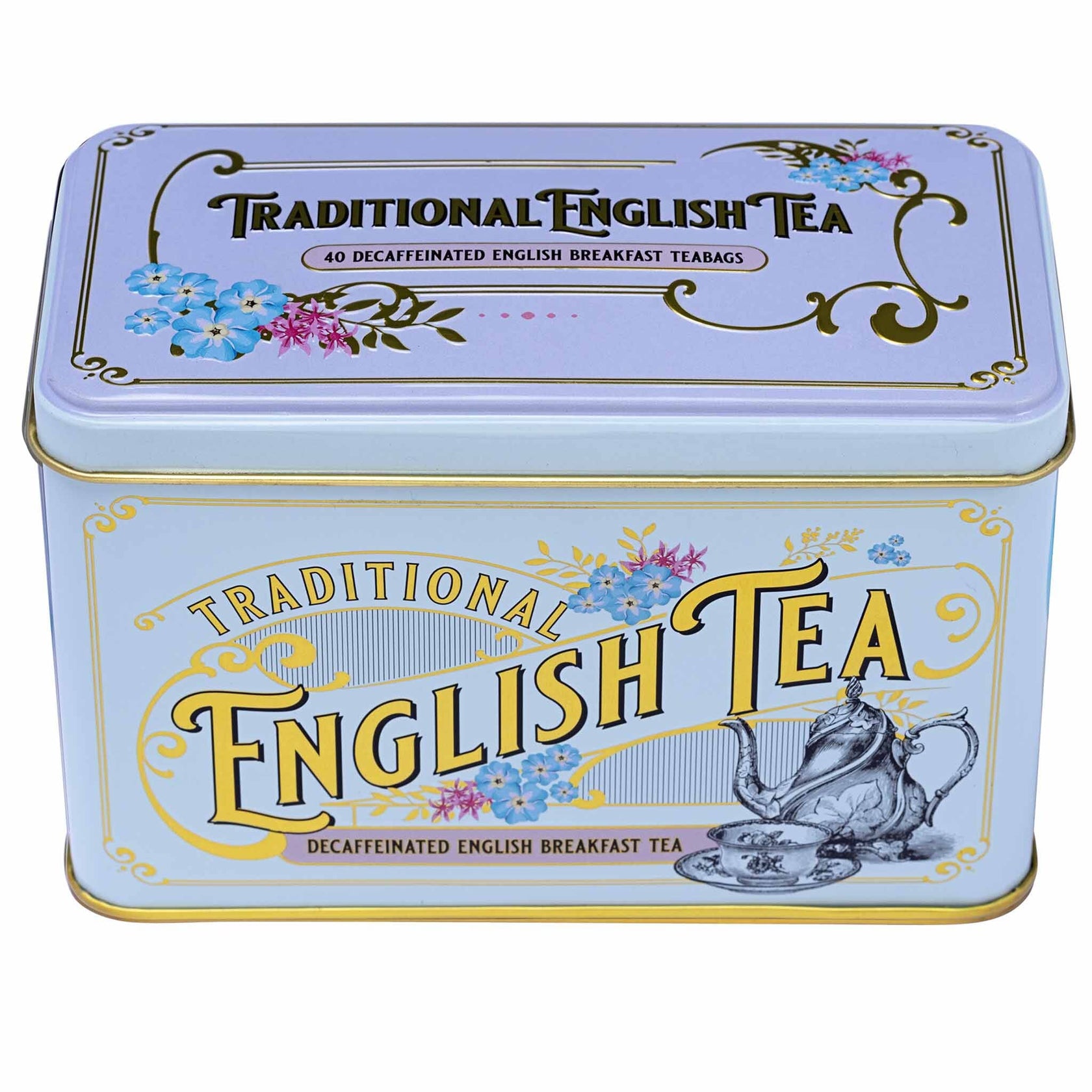 Vintage Victorian Tea Caddy - Powder Blue - 40s - New English Teas
