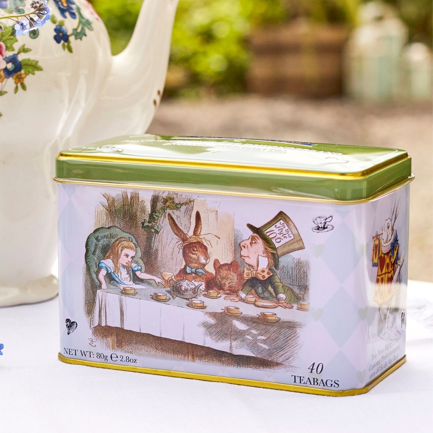 Image of Alice In Wonderland Tea Tin with 40 English Afternoon Teabags