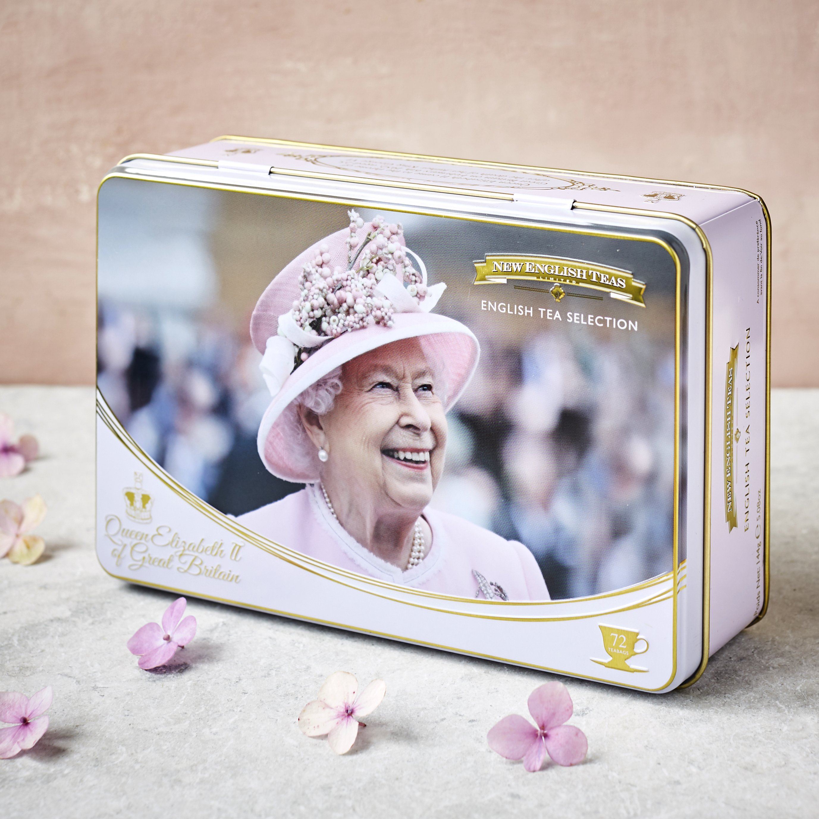 Image of Queen Elizabeth II Tea Tin with 72 teabag selection