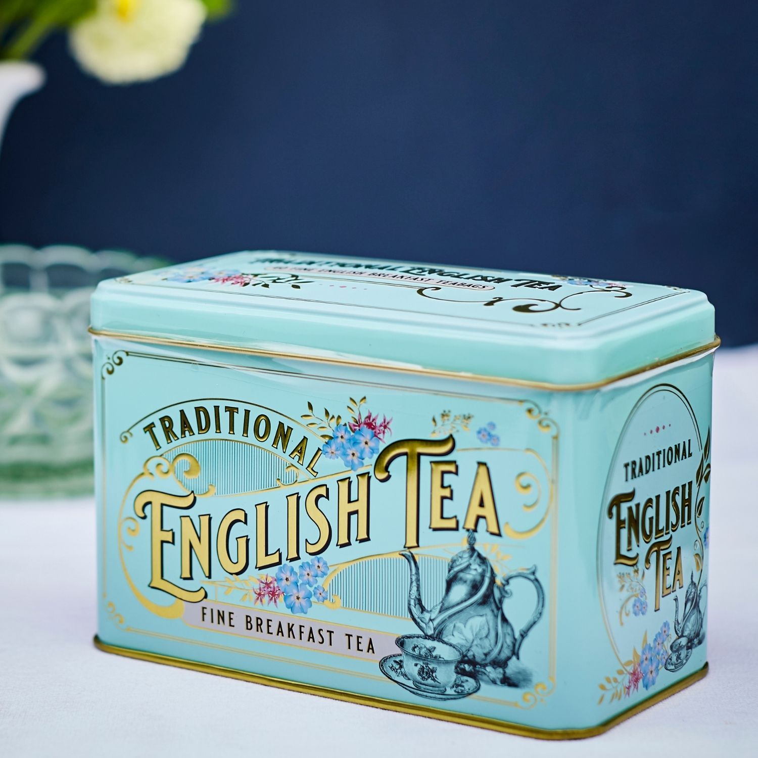 Image of Vintage Victorian Tea Tin with 40 English Breakfast teabags