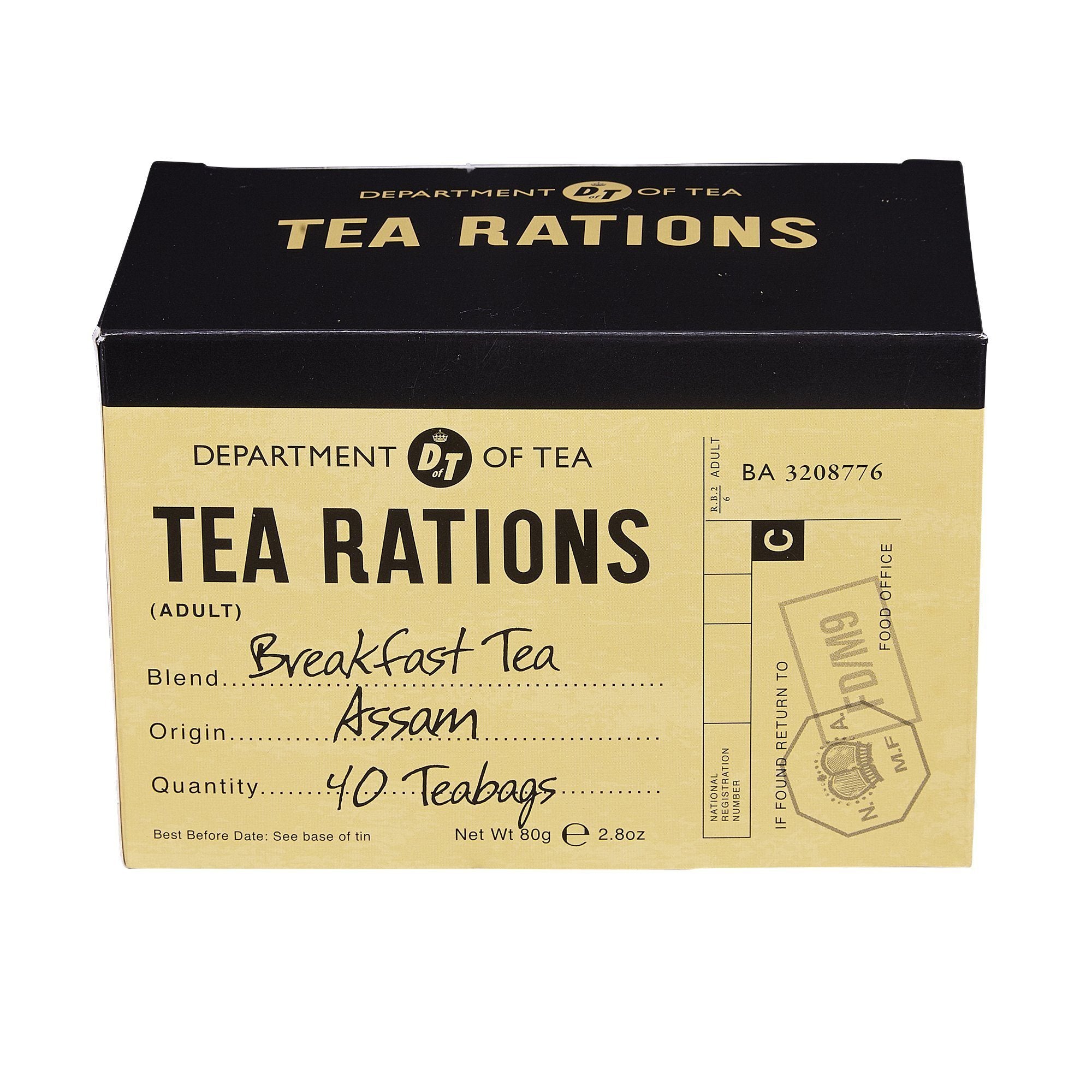 Tea Rations Tea Box With 40 English Breakfast Teabags | New English ...