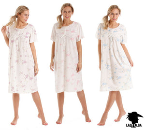 ladies short cotton nightdresses