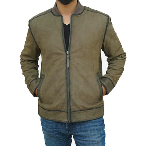 Olive Green Suede Jacket