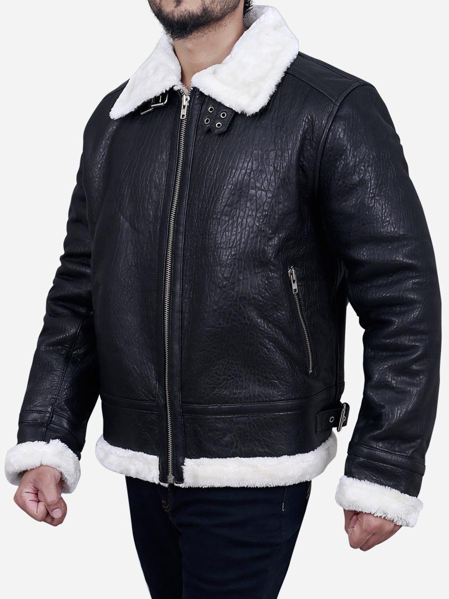 Dalton Black B3 Bomber Leather Jacket for Men