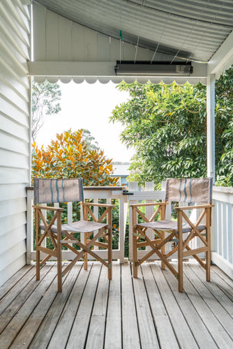 Directors Chairs on the verandah at Lotte's Hjem