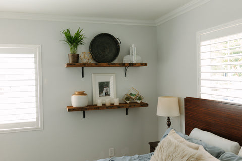 reclaimed wood shelves