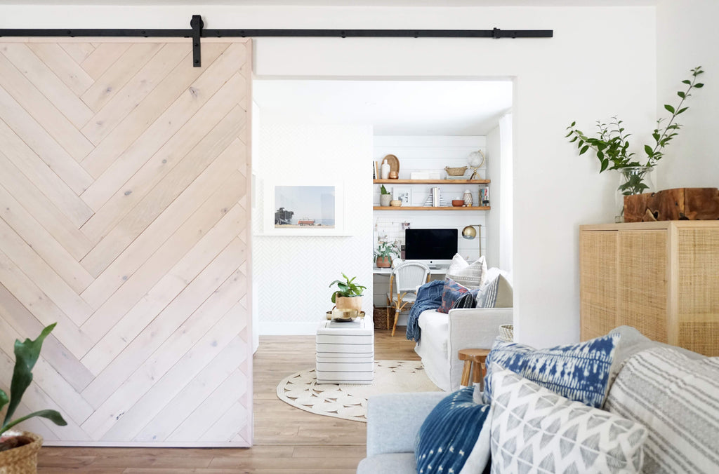 Fir Wood Planks create a beautiful custom barn door.