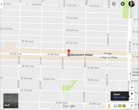 Google map of Movement Global Bamboo clothing location