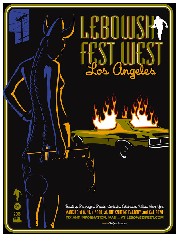 2006 Lebowski Fest Los Angeles Poster Bill Green Studios