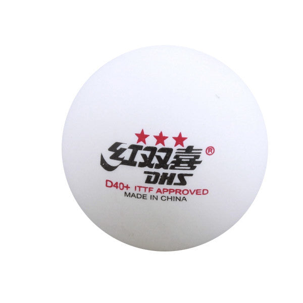 DHS Cell-free 3 Star D40+ Table Tennis Poly Ball | Green Paddle