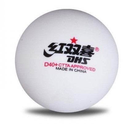 DHS Cell-free 1 Star D40+ Ball - Table Tennis Ball | Green Paddle