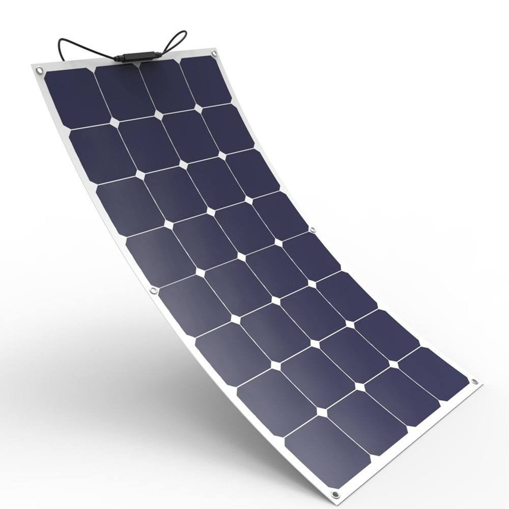 12V 100W Semi-Flexible Solar Panel Monocrystalline Photovoltaic Outdoo