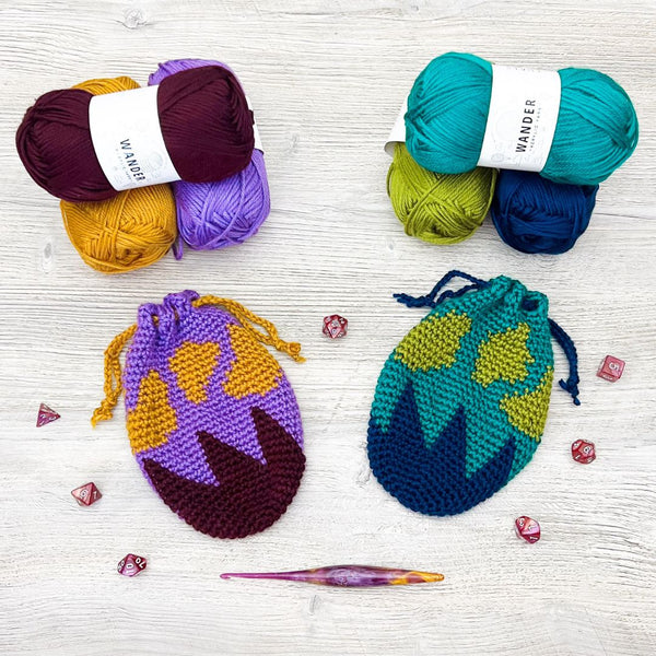 Baby Dragon Egg Dice Pouch - Free Crochet Pattern