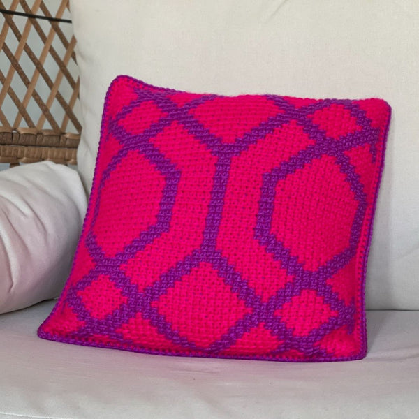 Shuri Pillow Tunisian Crochet Pattern by Creations by Courtney