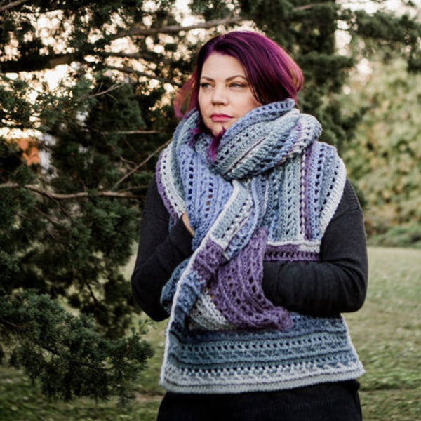 Sugar Plum Pocket Wrap free crochet pattern