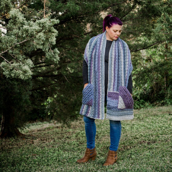 Sugar Plum Pocket Wrap Free Crochet Pattern