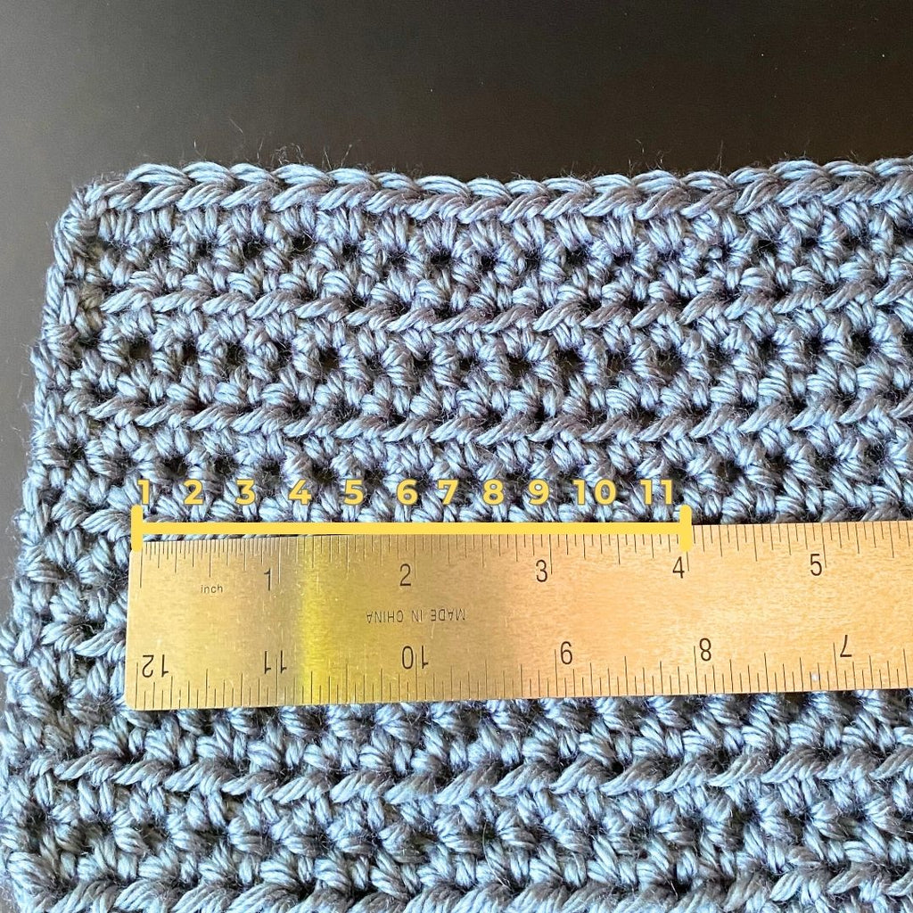 Measuring crochet gauge - stitches per inch