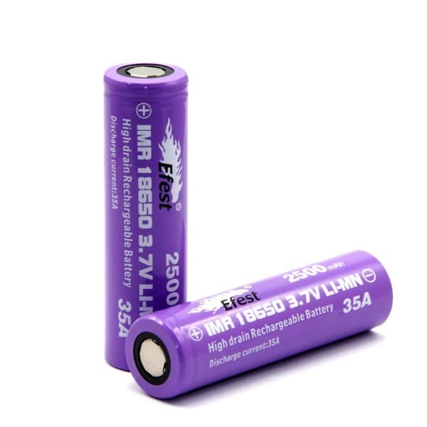 2x AW IMR 18650 Rechargeable Batteries - 2000mAh 3.7V Lithium Li