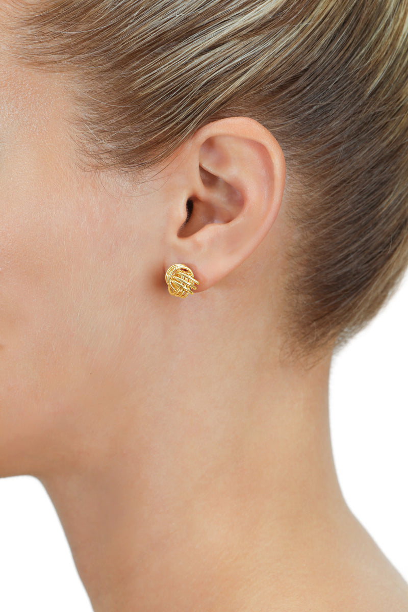14k Yellow Gold Large Love Knot Earrings 11mm Tilo Jewelry