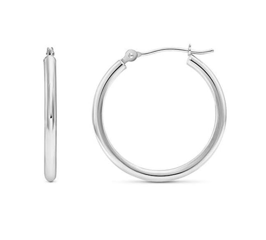 Stainless Steel Hoop Earrings in Gold or Silver small, Medium, Large 11mm,  20mm, 25mm 