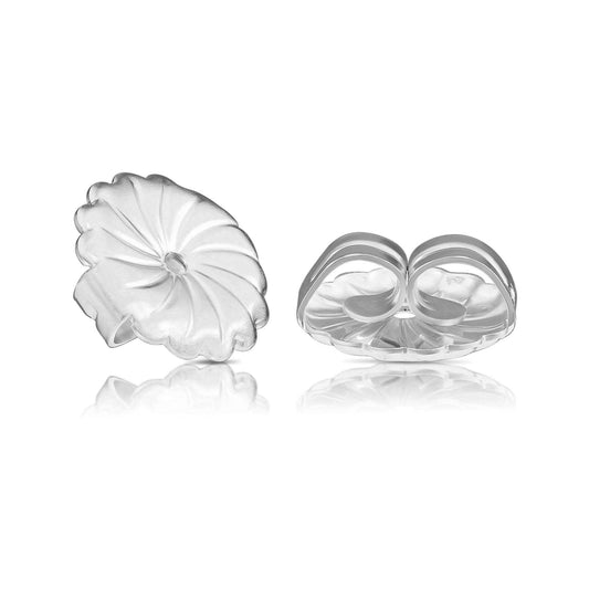 14K White Gold Ear Nuts Butterfly Medium Earring Backs Stamped 14K