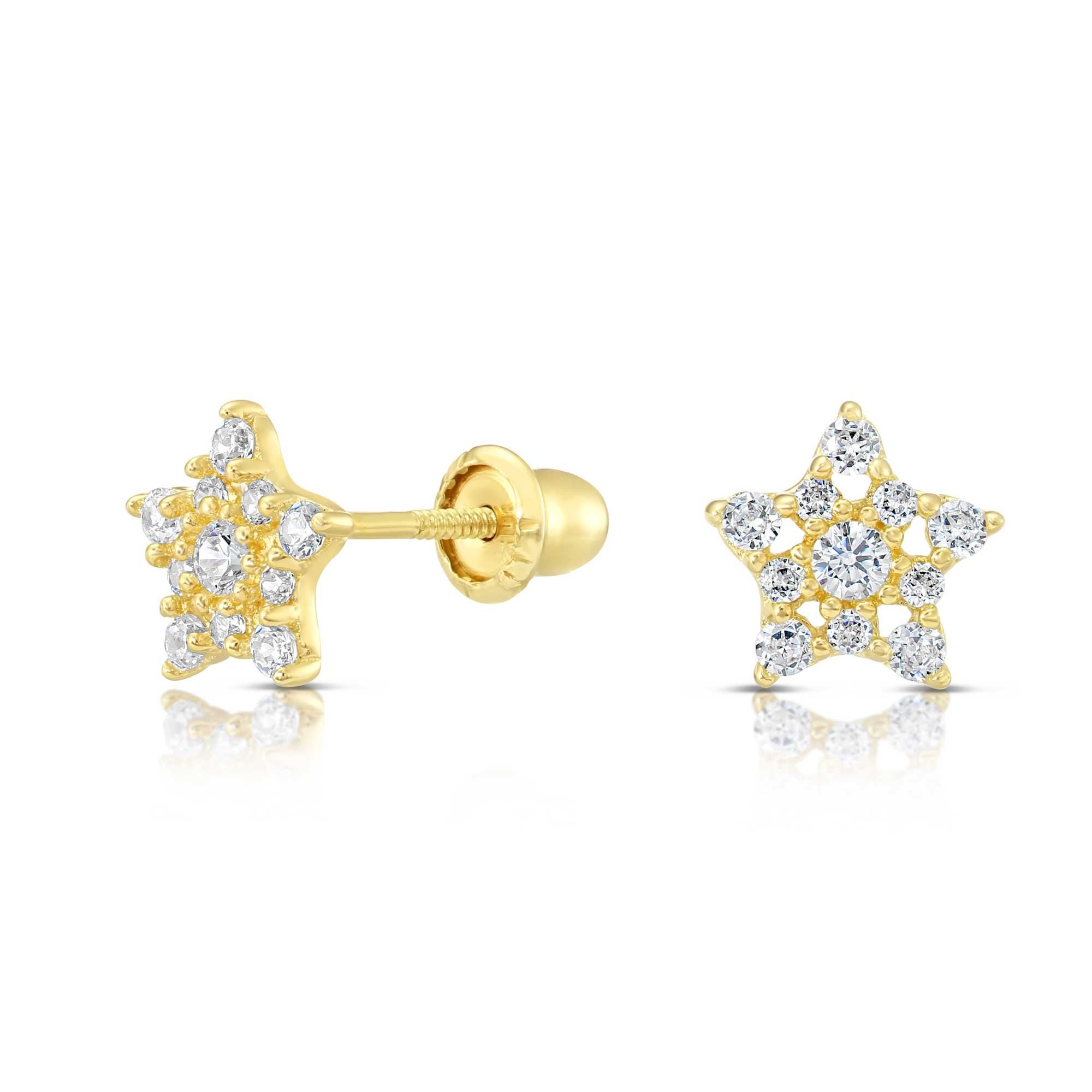 trendor Butterfly Stud Earrings for Girls Gold 333 (8 kt) 41198