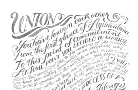 close up of UNION, ROBERT FULGHUM LETTERING POSTER 1 by posterama