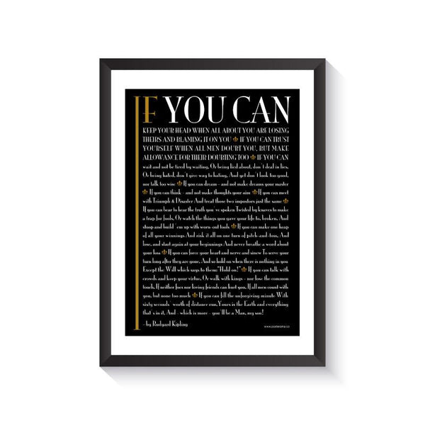 IF RUDYARD KIPLING POSTER RJ6 framed