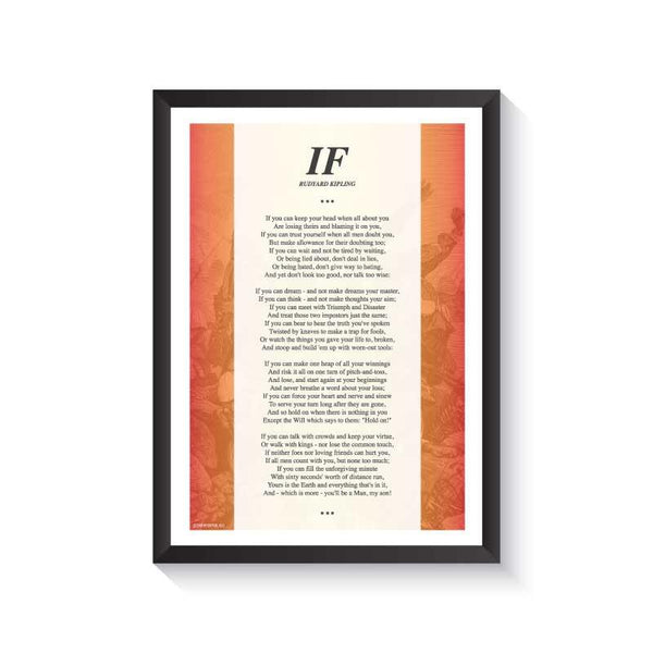 IF RUDYARD KIPLING POSTER RJ2 framed