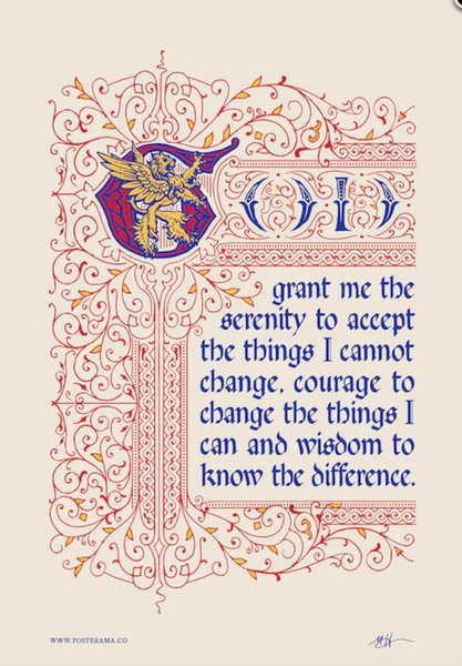 SERENITY PRAYER TYPOGRAPHY POSTER LION 1