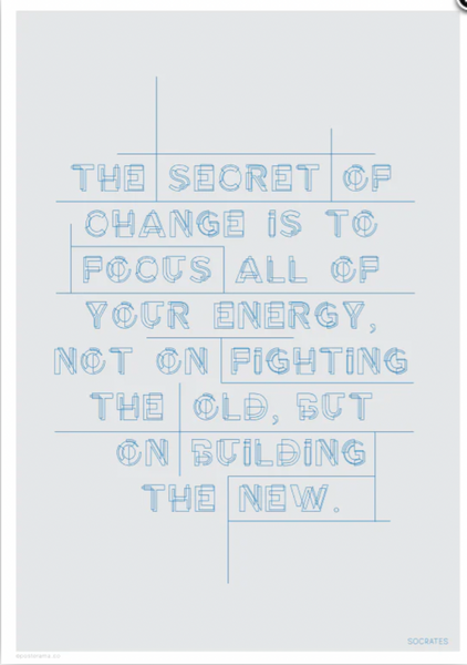 THE SECRET of CHANGE... SOCRATES quote POSTER
