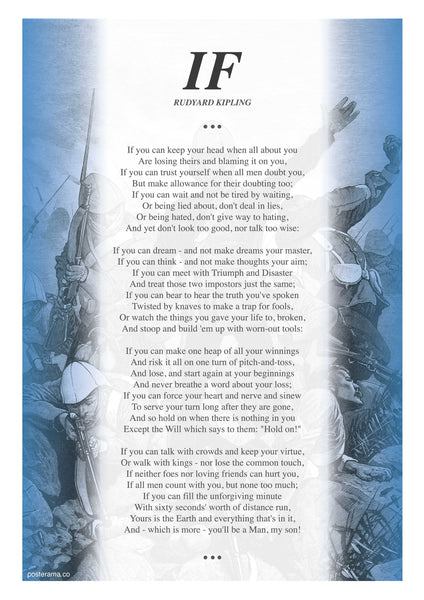 IF poem by Rudyard Kipling typography poster RJ1 – www.posterama.co