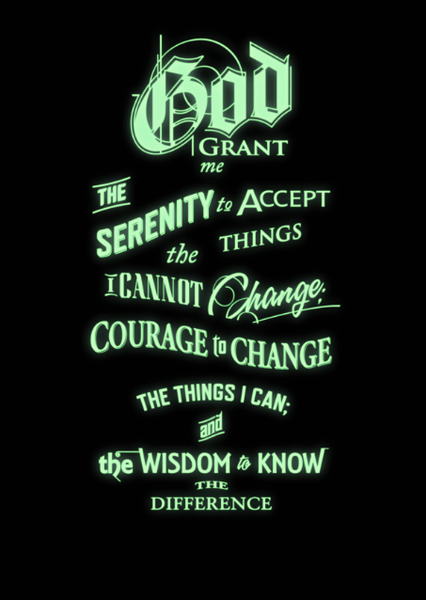 Inspirational quotes:The Serenity Prayer Glow in the Dark 
