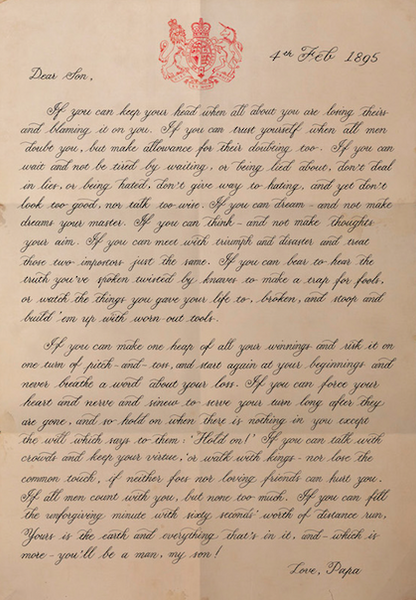 IF poem, Rudyard Kipling typography poster 'letter to my son' – www