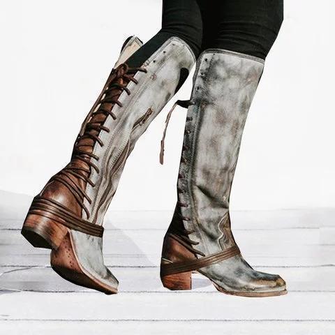 tassel knot knee high boots