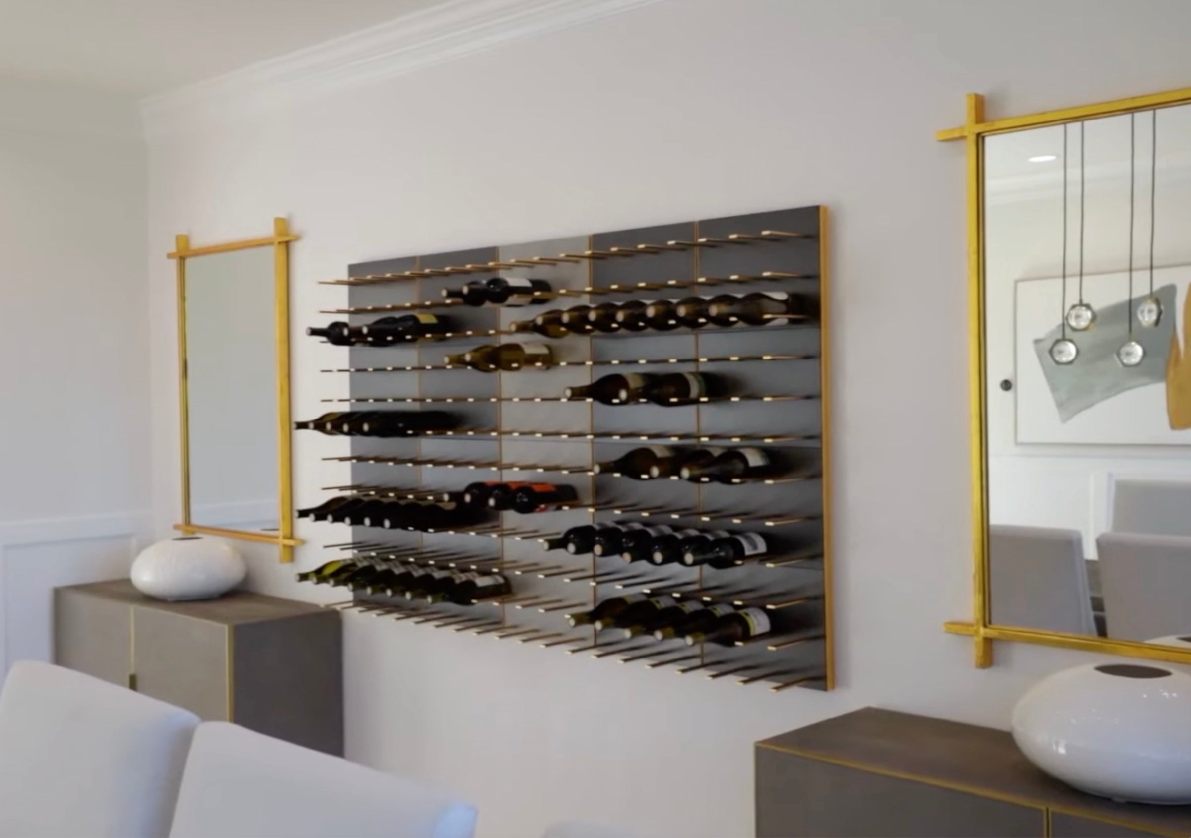 gold wine display