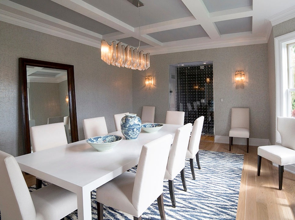 Glass Wine Cellar In Dining Room