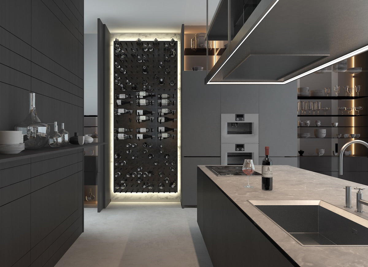 luxury kitchen wine display