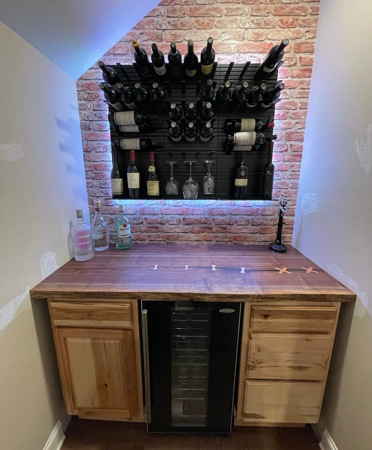 rustic modern wine cellar design